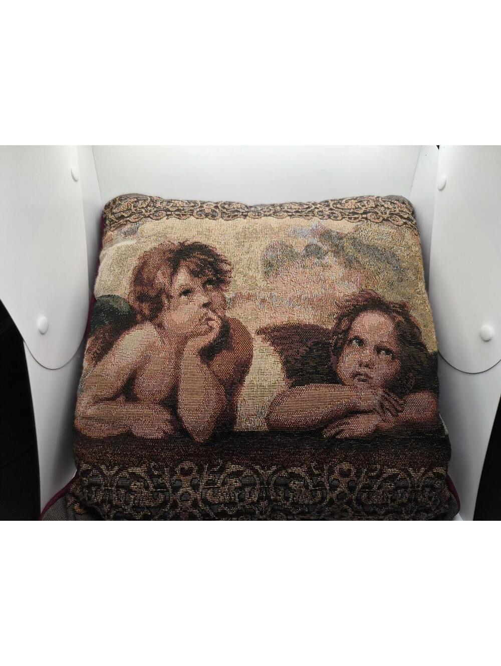 Vintage Celestial Baby Angels Throw Pillow
